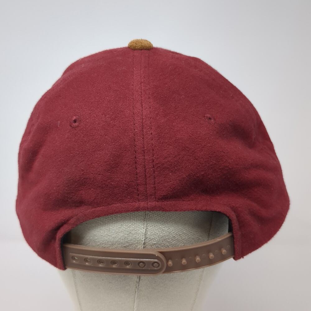 Volcom Snapback Hat Red One Size Colorblock Leath… - image 6